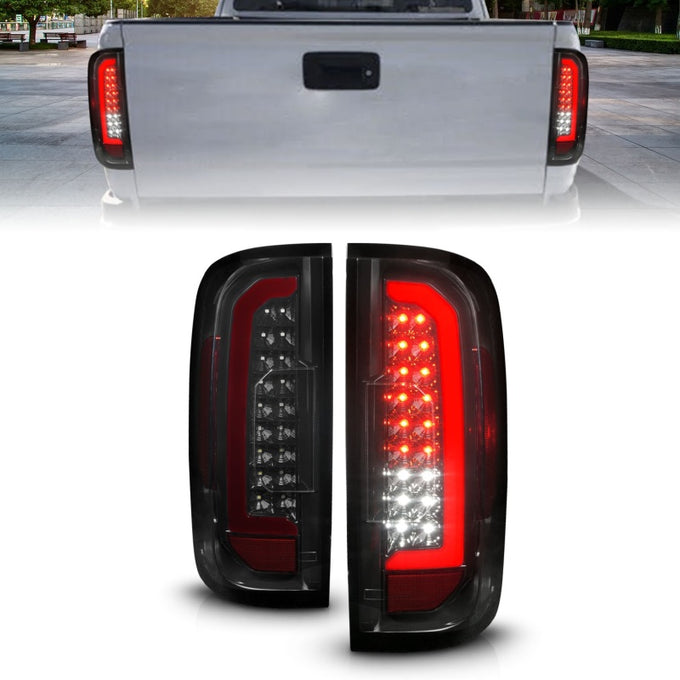 Black Housing Full LED Tail Lights<br>15-21 Chevy Colorado Smoke Lens