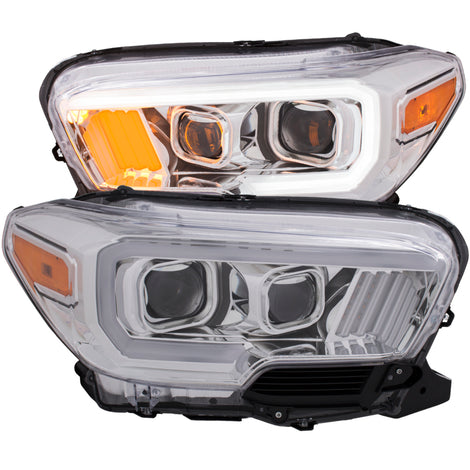Chrome Projector Headlights w/Amber Corner<br> 16-17 Toyota Tacoma