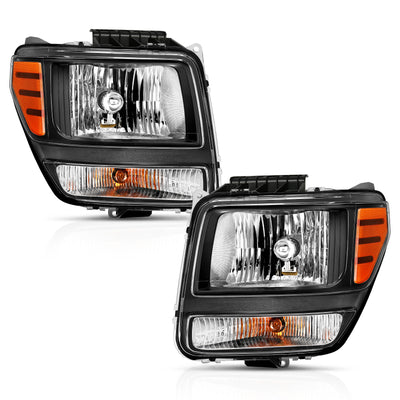 Black Amber Crystal Headlights <br> 07-12 Dodge Nitro