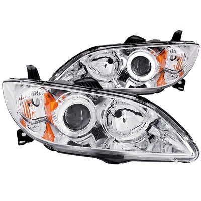 Chrome LED Halo Projector Headlights <br> 04-08 Mazda 3