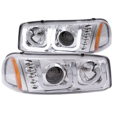 Chrome U-Bar Projector Headlights <br> 99-06 GMC Sierra 1500