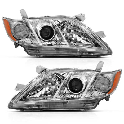 Chrome Amber Projector Headlights <br> 07-09 Toyota Camry