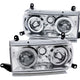 Chrome LED Halo Crystal Headlights <br> 91-94 Toyota Land Cruiser