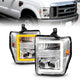 Chrome Housing LED DRL Projector Headlights <br> 08-10 Ford F-250-F-550 Super Duty