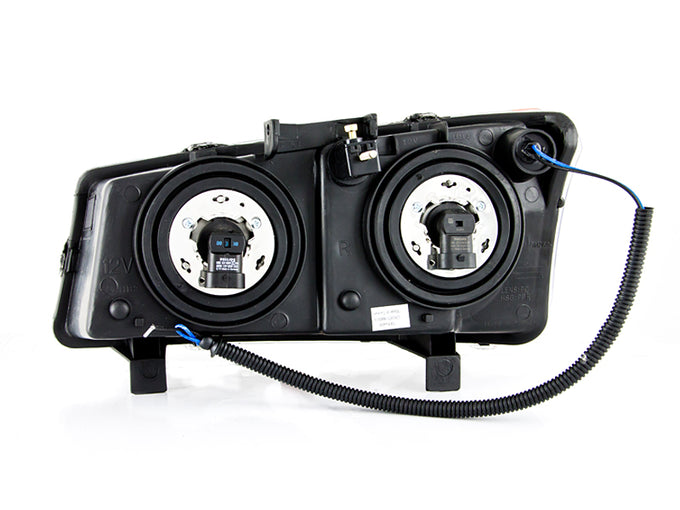 Black LED Halo Crystal Headlights <br>03-06 Chevy Silverado 1500 2500 3500