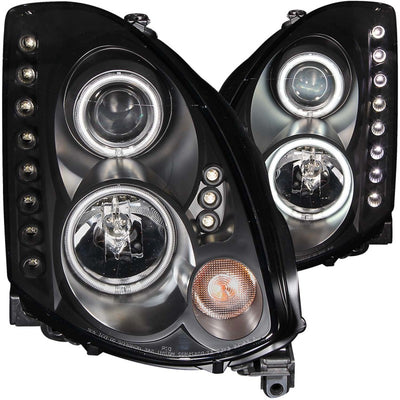 Black LED Halo Projector Headlights<br> 03-07 Infiniti G35