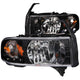 Black LED DRL Crystal Headlights <br> 94-01 Dodge Ram 1500 2500 3500