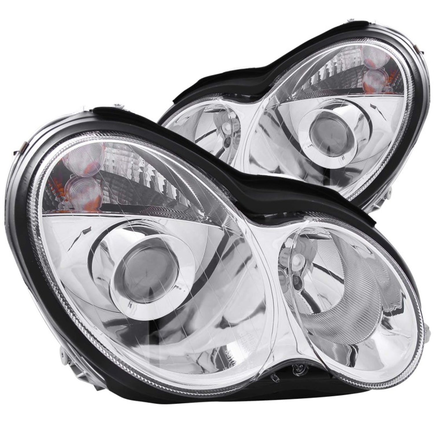 Chrome Projector Headlights <br> 01-07 Mercedes Benz C Class W203