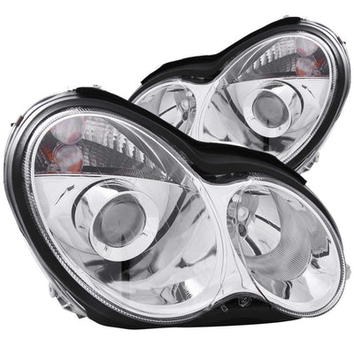 Chrome Projector Headlights <br> 01-07 Mercedes Benz C Class W203