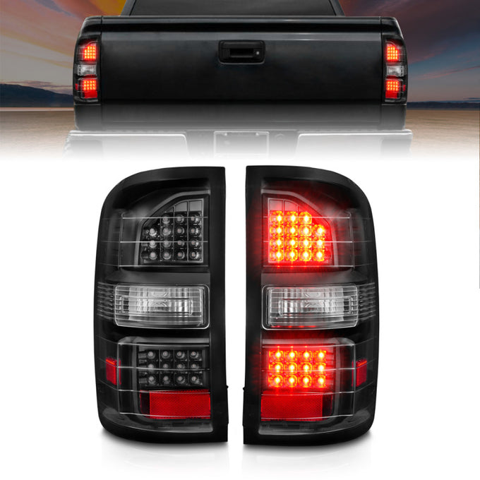 Black Housing LED Tail Lights <br> 14-18 GMC Sierra 1500 2500 3500