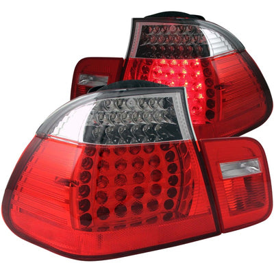 Red/Clear LED Taillights <br> 02-05 BMW 3 Series E46