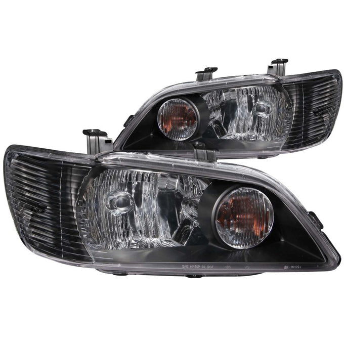 Black Crystal Headlights <br> 02-03 Mitsubishi Lancer