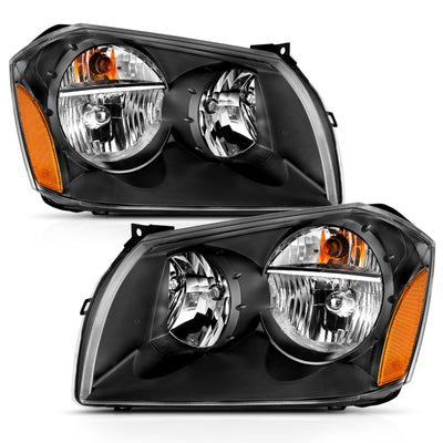 Black Amber Crystal Headlights <br> 05-07 Dodge Magnum