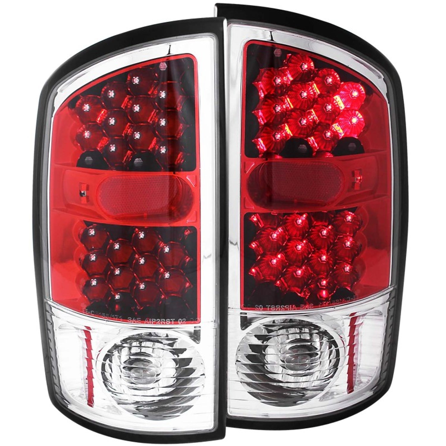 Red/Clear LED Taillights <br> 02-05 Dodge Ram 1500