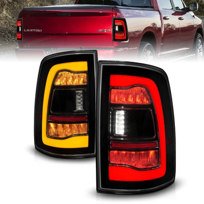 Black Housing Smoke Lens LED Sequential Switchback Taillights <br> 09-18 Dodge Ram 1500 2500 3500
