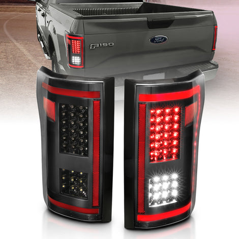 Black LED Sequential Taillights <br> 15-17 Ford F-150