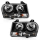 Black Crystal Headlights <br> 05-10 Chrysler 300