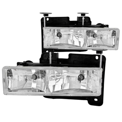 Chrome Crystal Headlights<br> 88-98 Chevy GMC C/K/R/V-Serires