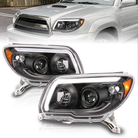 Black Plank Style LED Projector Headlights<br> 06-09 Toyota 4 Runner
