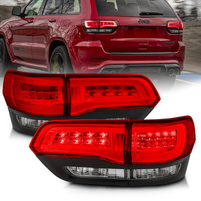 Red/Clear LED Taillights <br> 14-16 Jeep Grand Cherokee