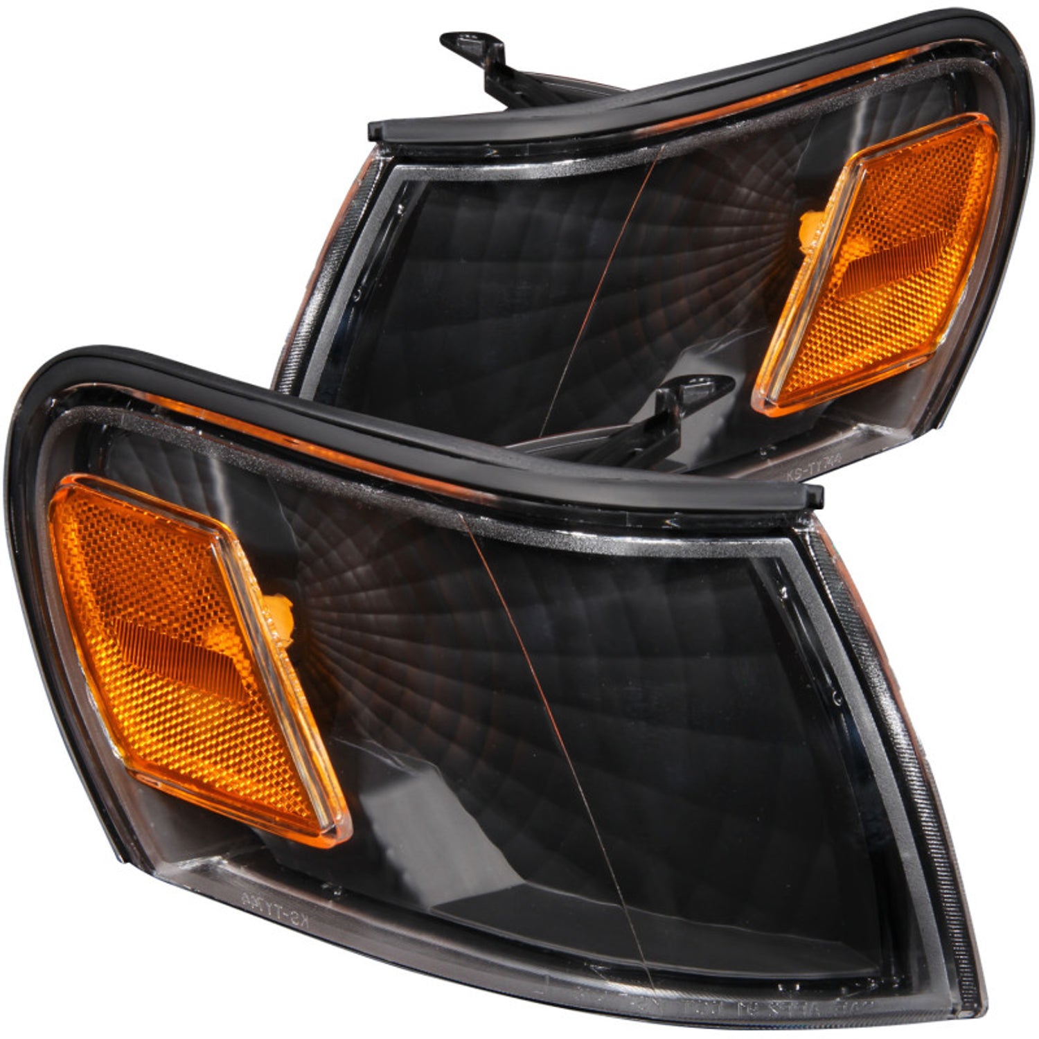Corner Lights Black w/Amber Reflector <br> 93-97 Toyota Corolla