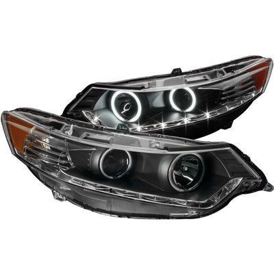Black LED Halo Projector Headlights <br> 09-12 Acura Tsx