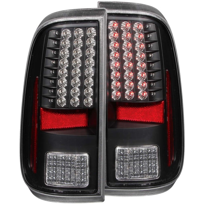 Black LED Taillights <br> 08-15 Ford F-250, F-350, F-450, F-550 Super Duty