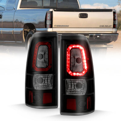 Black Housing Smoke Lens Plank Style LED Taillights <br> 03-06 Chevy Silverado GMC Sierra 1500 2500 3500