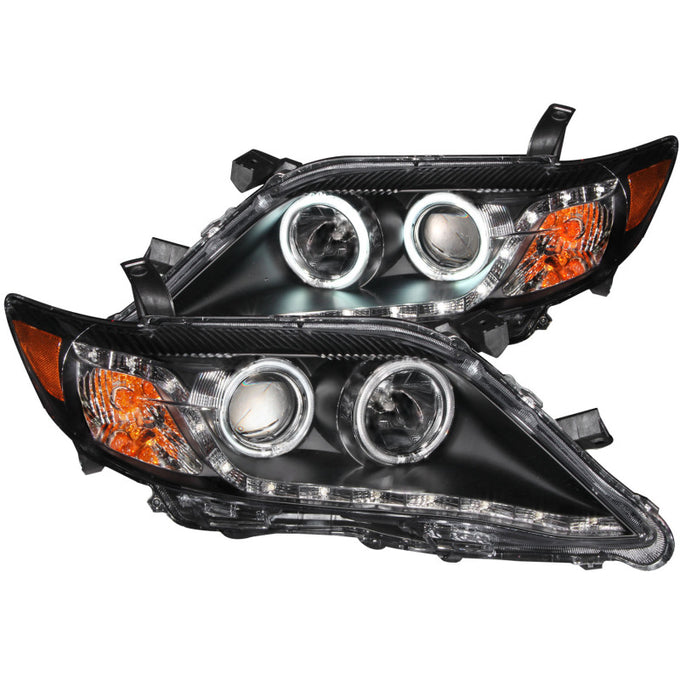 Black LED Halo Projector Headlights <br> 10-11 Toyota Camry