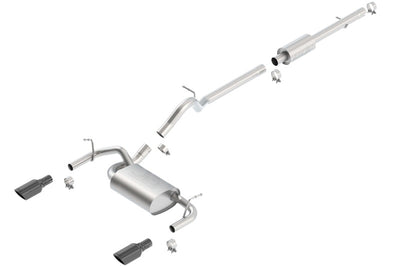 Touring Cat-Back Exhaust System <br> 12-17 Jeep Wrangler 3.6L V6 4-Door