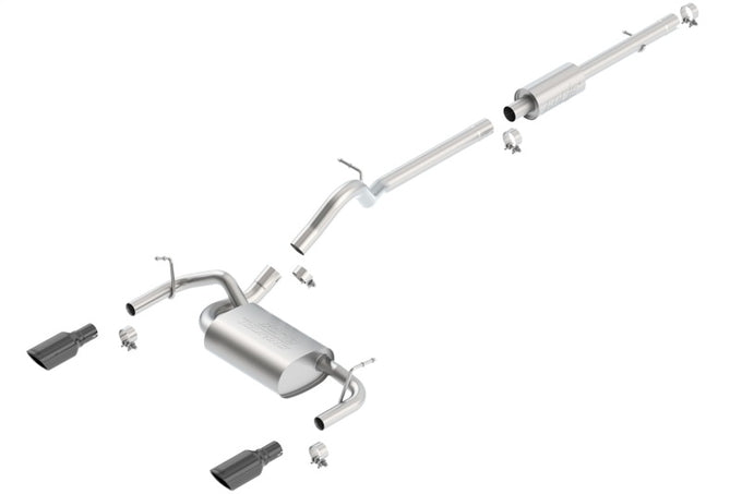 Touring Cat-Back Exhaust System <br> 12-17 Jeep Wrangler 3.6L V6 4-Door