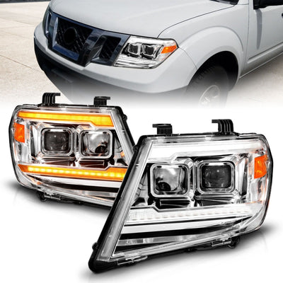 Chrome LED DRL Switchback Sequential Projector Headlights<br> 09-20 Nissan Frontier