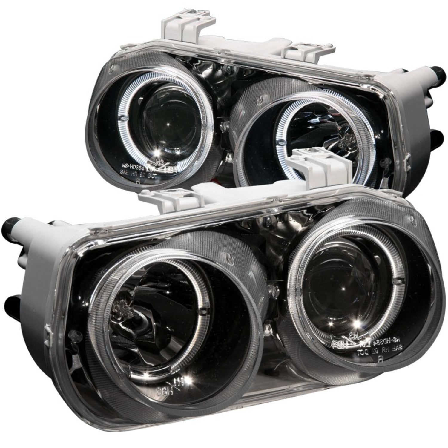 Black LED Halo Projector Headlights <br> 94-97 Acura Integra