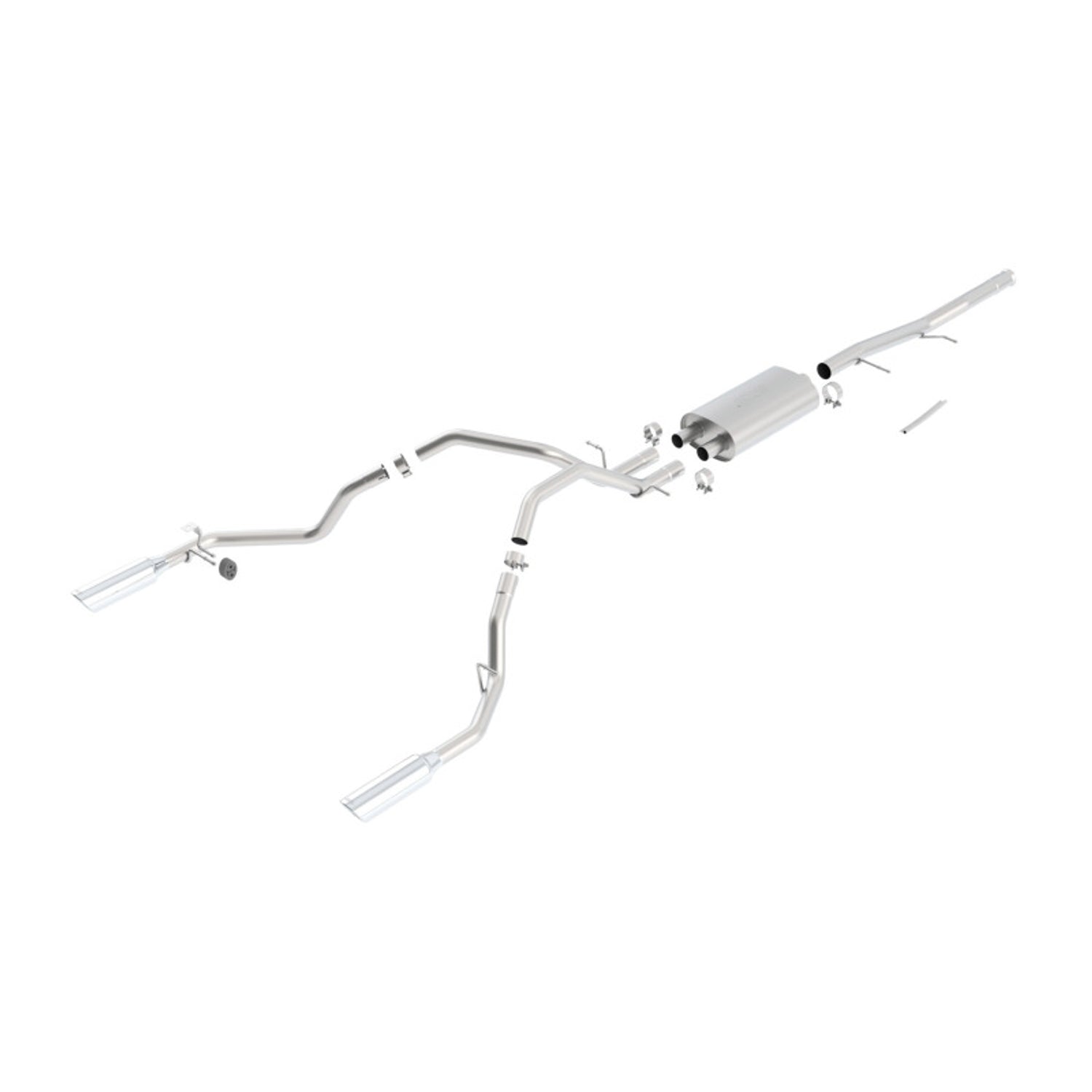 Touring Cat-Back Exhaust System <br> 09-10 Chevy Silverado 1500 Crew/Extended Cab
