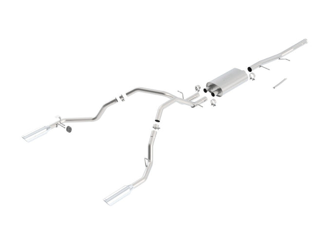 Touring Cat-Back Exhaust System <br> 09-10 Chevy Silverado 1500 Crew/Extended Cab