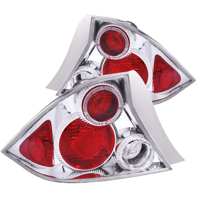 Chrome LED Halo Taillights <br>01-03 Honda Civic