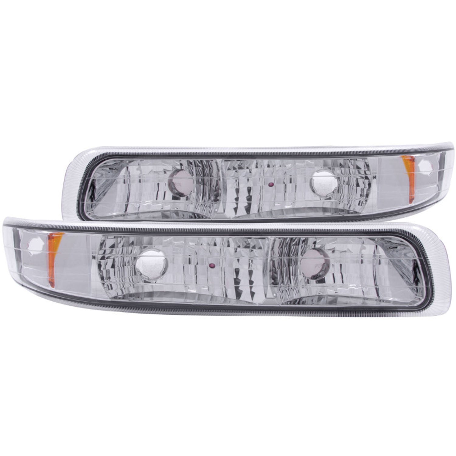 Chrome Parking Lights w/Amber Reflector<br> 99-02 Chevy Silverado 1500, 2500, 3500, Suburban