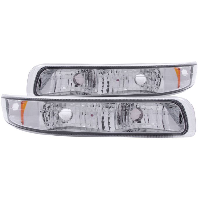 Chrome Parking Lights w/Amber Reflector<br> 99-02 Chevy Silverado 1500, 2500, 3500, Suburban