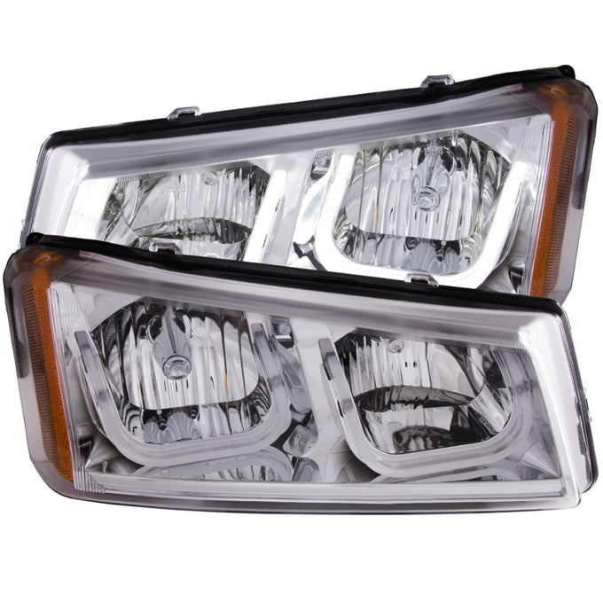 Chrome U-Bar Projector Headlights <br> 03-06 Chevy Silverado 1500