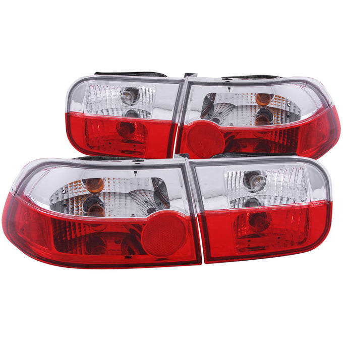 Red/Clear Taillights <br> 92-95 Honda Civic