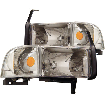 Chrome Crystal Headlights <br> 94-01 Dodge Ram 1500 2500 3500
