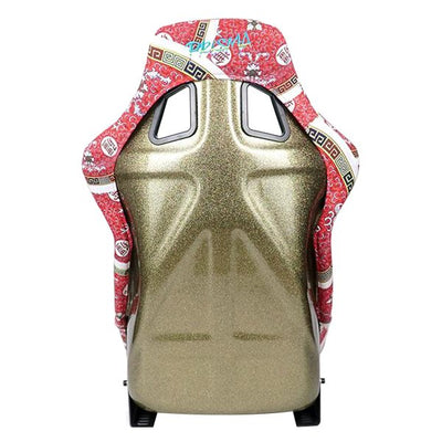 24 W X 36 H X 18 in.D Print Fixed Back Bucket Racing Seat<br>Universal