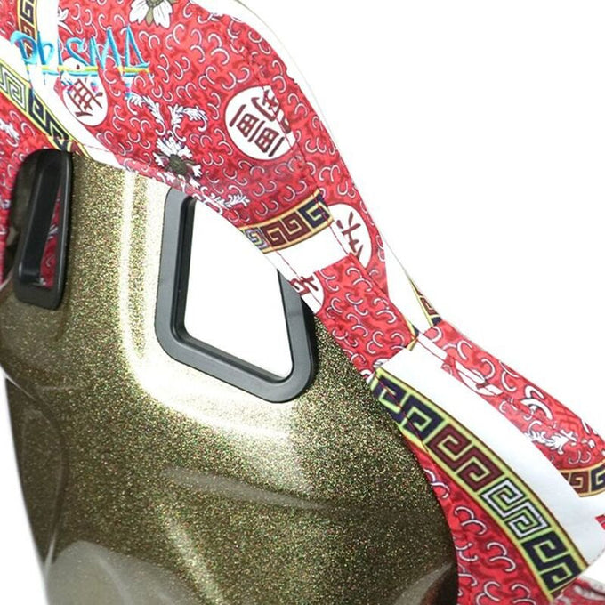 22 W X 34 H X 16 in.D Print Fixed Back Bucket Racing Seat<br>Universal