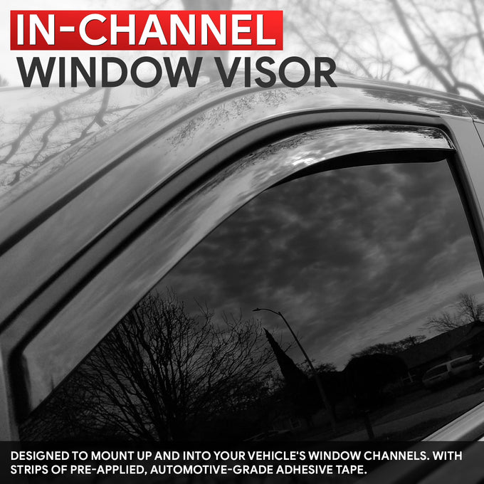 2Pcs Window Visors Guard Deflector <br> 92-24 Ford E-150 E-250 E-350 E-450 Super Duty