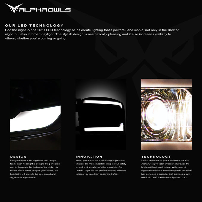 LMP Series Projector Headlights w/ LumenX Light Bar <BR> 06-08 Dodge Ram 1500