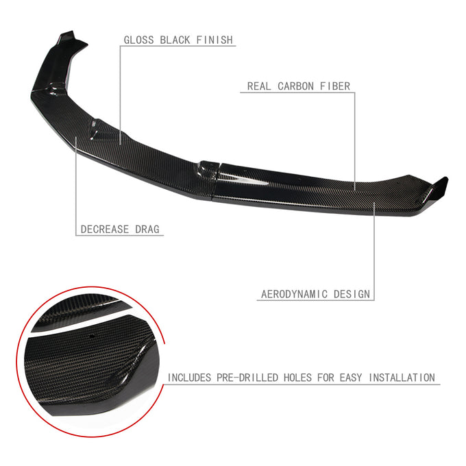 3 Pieces Front Bumper Lip<br>16-18 Chevy Camaro LT LS SS