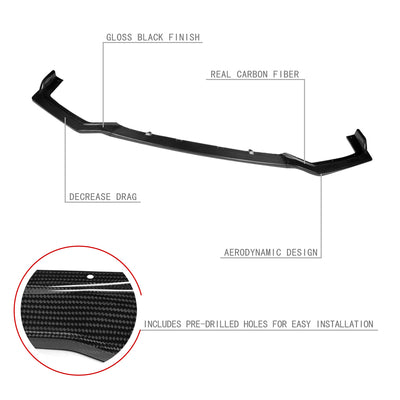 3 Pieces Front Bumper Lip<br>18-22 Infiniti Q50 Sport Trim