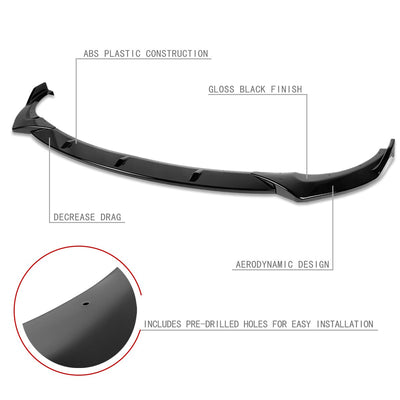 3 Pieces STP Style Front Bumper Lip<br>13-17 Hyundai Veloster Turbo