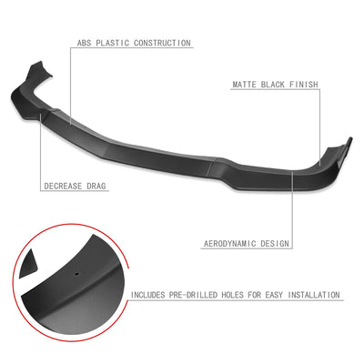 3 Pieces Front Bumper Lip<br>11-14 Dodge Charger SRT
