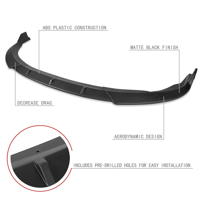 3 Pieces STP Style Front Bumper Lip<br>15-17 Toyota Camry